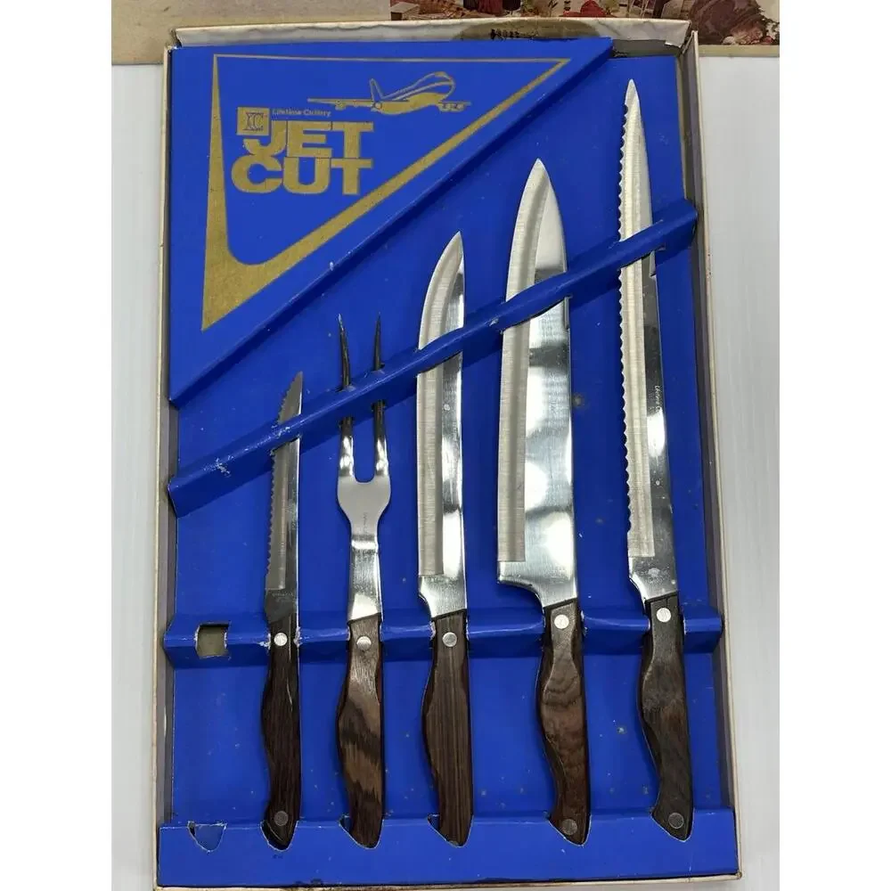 Jet Cut Cutlery‎ Set Of 5 Vintage Stainless Professional Quality Knives